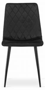 Crna stolica od baršuna TURIN sa crnim nogama