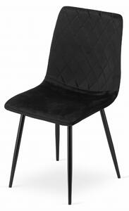 Crna stolica od baršuna TURIN sa crnim nogama