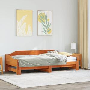 Dnevni krevet na razvlačenje bez madraca 90x190 cm masivno drvo - Smeđa / 90 x 190 cm