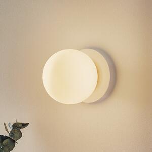 EMIBIG LIGHTING Zidna svjetiljka Minerva K1, bijela, Ø 15 cm, staklo/metal, prigušiva, Bijela, Područje hodnika, Metal
