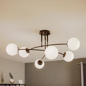 EMIBIG LIGHTING Stropna svjetiljka Pregos 6 u crnoj boji, sa šest svjetala, prigušiva, Crno, Područje hodnika, Metal