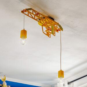 Elobra Bodo stropna lampa u obliku ždrala, prigušiva, Žuta, rasadnik, Drvo