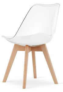 Transparentna stolica BALI MARK sa nogama od bukve