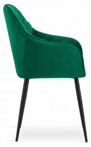 Zelena blagovaonska fotelja od baršuna NUGAT
