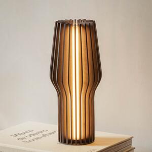 EVA Solo LED stolna lampa na baterije Radiant, tamno drvo, Ø 9,5 cm
