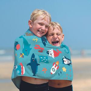 Plavi dječiji ručnik za plažu PLAGE