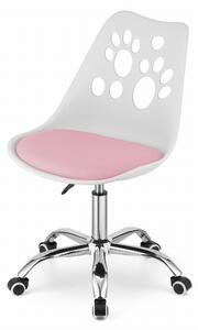 Bijelo-ružičasta uredska stolica PRINT