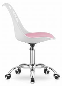 Bijelo-ružičasta uredska stolica PRINT