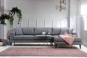 Atelier Del Sofa Kutna garnitura na razvlačenje, Tamno siva, Nordic Corner Right (L3+Chl)