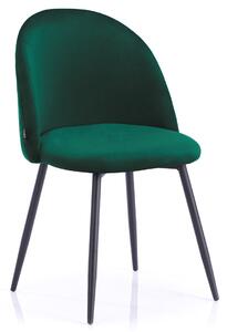 Tamno zelena baršunasta blagovaonska stolica FARO