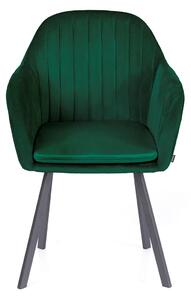 Tamno zelena baršunasta blagovaonska stolica TRENTO