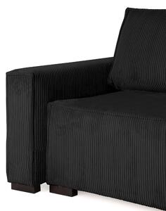 Crna kutna sofa na razvlačenje SMART, obostrana