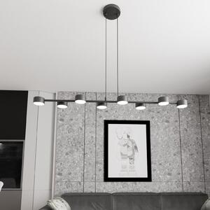 EMIBIG LIGHTING Megara stropni reflektor, duljina 100 cm, metalni, 8 žarulja., prigušiva, Crno, Dnevni boravak/blagovaonica, Metal