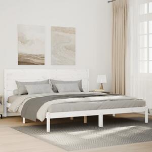 Dugi okvir kreveta bez madraca bijeli 180 x 210 cm masivno drvo - Bijela / 180 x 210 cm