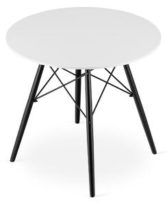 Bijeli blagovaonski stol sa crnim nogama OSLO 80x80