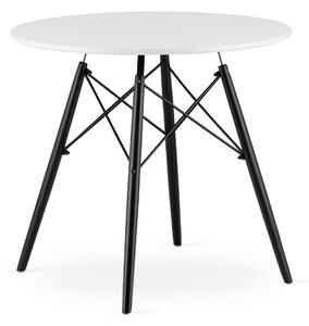 Bijeli blagovaonski stol sa crnim nogama OSLO 80x80