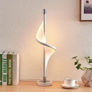 Lucande LED stolna lampa Edano, 60 cm, bijela, tekstil, prigušiva