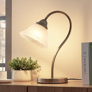 Lindby stolna lampa Mialina, 42 cm, bijela, staklo, metal