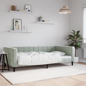 Dnevni krevet svjetlosivi 100 x 200 cm baršunasti - Siva / 100 x 200 cm