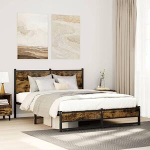 Metalni okvir kreveta bez madraca boja hrasta 140x190 cm - Smeđa / 140 x 190 cm