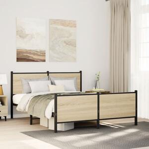 Metalni okvir kreveta bez madraca boja hrasta sonome 140x190 cm - Smeđa / 140 x 190 cm