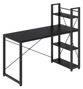 Radni stol s policama podesivim ljevo ili desno, 60 x 137,2 x 118,7 cm, crne boje | VASAGLE