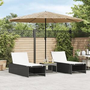 Vrtni suncobran LED s čeličnom šipkom smeđi 324x324x247 cm - Smeđa / 324 x 324 x 247 cm