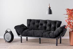 Atelier Del Sofa Trosjed na razvlačenje, Crno, Nitta Triple - Black