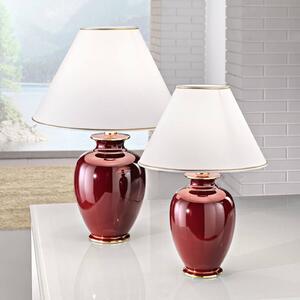 Austrolux stolna lampa Giardino Bordeaux 43cm keramika 24 karata