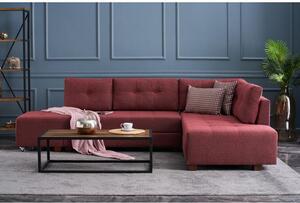 Atelier Del Sofa Kutna garnitura na razvlačenje, Bordo crvena, Manama Corner Sofa Bed Right - Claret Red