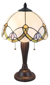 Stolna lampa 5918 s bijelim i šarenim Tiffany dizajnom