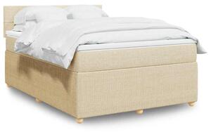 Krevet s oprugama i madracem krem 160x200 cm od tkanine - Krema / 160 x 200 cm