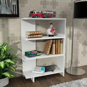 Woody Fashion Polica za knjige, Bijela boja, Trilion - White