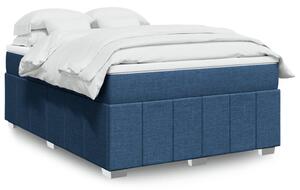 Krevet s oprugama i madracem plavi 160x200 cm od tkanine - Plava / 160 x 200 cm