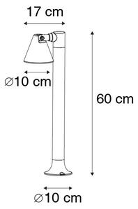 Moderni vanjski stup crni 60 cm IP44 - Ciara