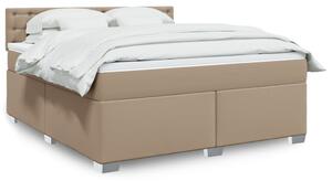 Krevet box spring s madracem cappuccino 180x200 cm umjetna koža - Smeđa / 180 x 200 cm