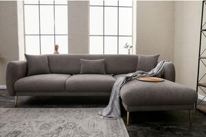 Atelier Del Sofa Kutna garnitura na razvlačenje, Sivo Zlato, Simena Right - Grey