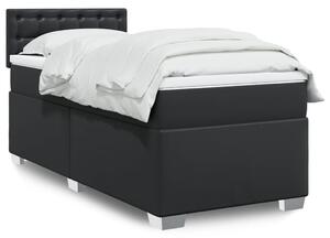 Krevet s oprugama i madracem crni 90x190 cm od umjetne kože - Crna / 90 x 190 cm