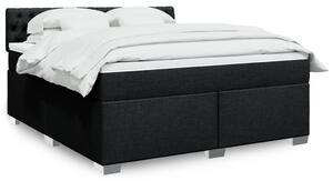 Krevet s oprugama i madracem crni 180x200 cm od tkanine - Crna / 180 x 200 cm