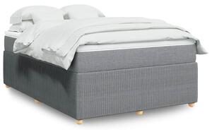 Krevet box spring s madracem svjetlosivi 140x200 cm od tkanine - Siva / 140 x 200 cm