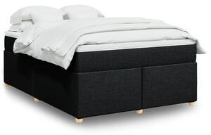 Krevet s oprugama i madracem crni 140x200 cm od tkanine - Crna / 140 x 200 cm