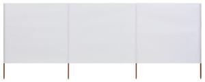 VidaXL Vjetrobran s 3 panela od tkanine 400 x 80 cm pješčano bijeli