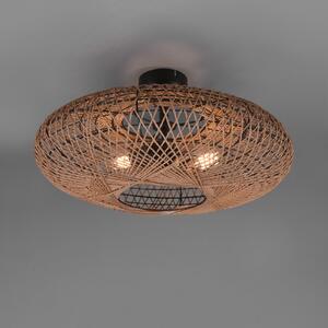 Trio Lighting Hedda stropna svjetiljka od sisala i metala, prigušiva, Smeđa / hrđa, Dnevni boravak/blagovaonica, Metal