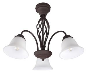 Trio Lighting Plafonjera Rustica, rđasta boja, tri žarulje, prigušiva, Smeđa / hrđa, Dnevni boravak/blagovaonica, Metal
