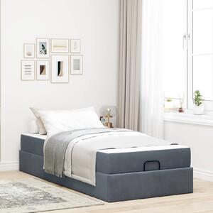 Okvir kreveta s madracem 2 pcs Siva nijansa Baršun - Zagasitosiva / 90 x 200 cm