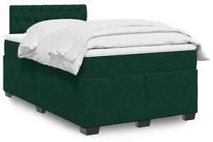 Box spring krevet s madracem tamnozeleni 120x200 cm baršunasti - Zelena / 120 x 200 cm