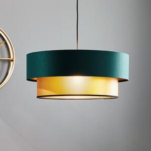 Maco Design Viseća lampa Dorina, zelena/zlatna Ø 50cm, prigušiva, Zelena, Dnevni boravak/blagovaonica, Plastika