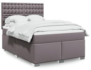 Krevet s oprugama i madracem sivi 140x190 cm od umjetne kože - Siva / 140 x 190 cm