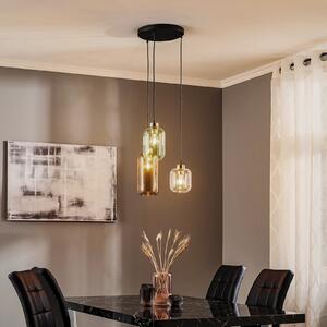 TK Lighting Marco Green viseća svjetiljka, 3 žarulje. prozirno/zeleno/smeđe, prigušiva, Providna, Dnevni boravak/blagovaonica, Staklo