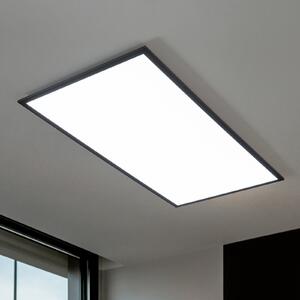 Lindby LED panel Nelios, 120 x 60 cm, CCT, crni, metal, prigušiva, Crno, Kuhinja, Plastika